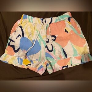 100% LINEN ABSTRACT CHIC SHORTS